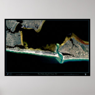 Fort Walton Beach & Destin, satellit- Florida Poster
