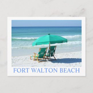 FORT WALTON BEACH, FL - Grönt strandstolar Vykort
