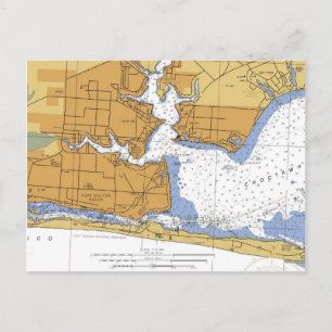 Fort Walton Beach, FL Nautical Chart Vykort
