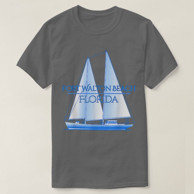 Fort Walton Beach Florida Coastal Nautical Sailing T Shirt (Design framsida)