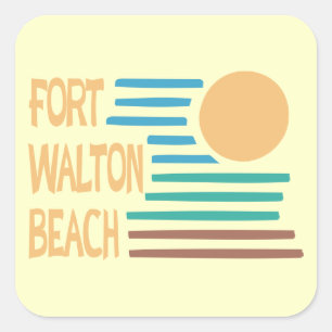 Fort Walton Beach geometrisk design Fyrkantigt Klistermärke