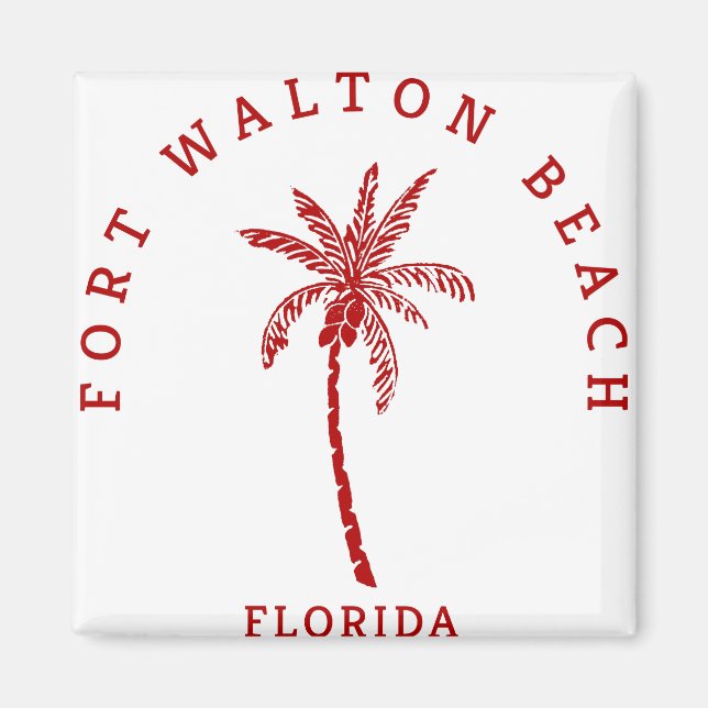 Fort Walton Beach Handflatan Träd Magnet (Framsidan)