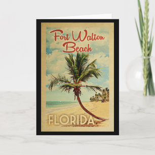 Fort Walton Beach Handflatan Träd Vintage resor Kort