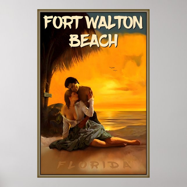 Fort Walton Beach Okaloosa County Florida Strand Poster (Framsidan)