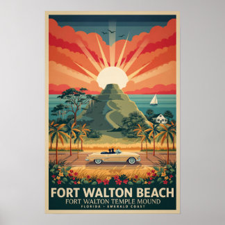 Fort Walton Beach Temple Mound Vintage Affisch