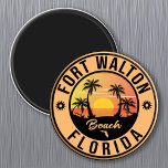 Fort Walton Florida Souvenir Beach Vintage resor Magnet<br><div class="desc">Fort Walton Florida Souvenir Beach Vintage resor - Fort Walton Florida Design. Solnedgång med din favoritstrand och ditt favorithav i Florida,  lämpligt för USA strand älskare,  särskilt kärlek Ft Walton Beach.</div>