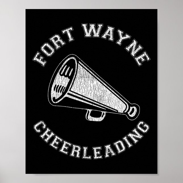Fort Wayne Cheer Distressed Retro 90-talet Cheerle Poster (Framsidan)