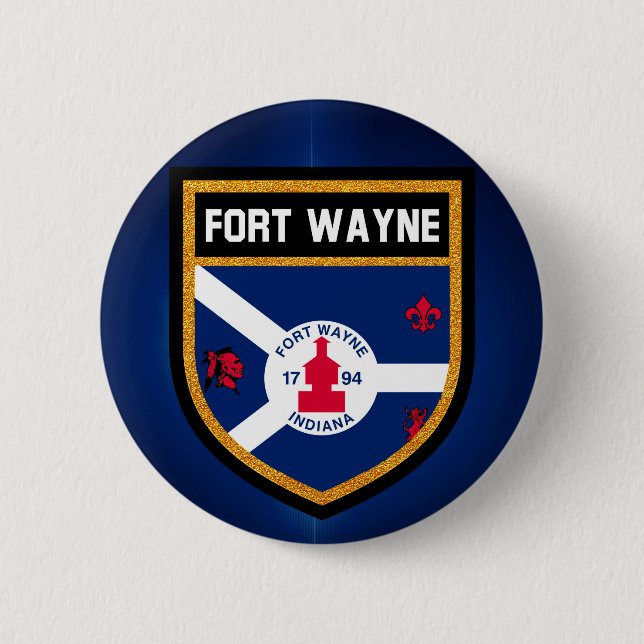 Fort Wayne Flagga Knapp (Framsida)