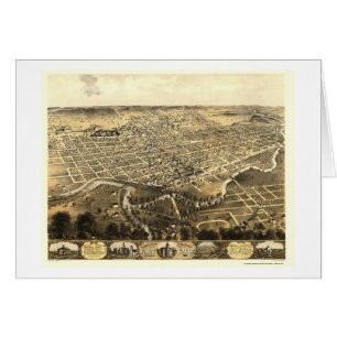 Fort Wayne I den panorama- kartan - 1868 Hälsningskort