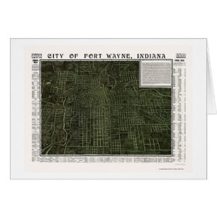 Fort Wayne I den panorama- kartan - 1907 Hälsningskort