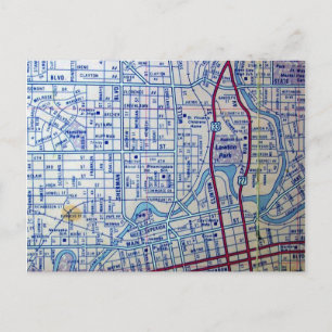 FORT WAYNE, I Vintage Karta vykort