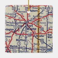 Fort Wayne IN Vintage Karta