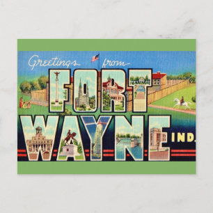 Fort Wayne IN Vintage vykort