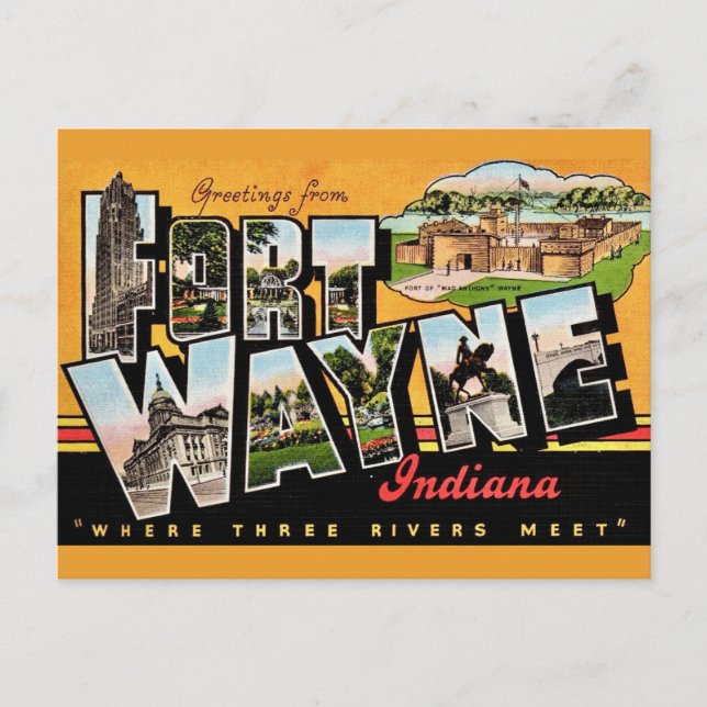Fort Wayne IN vykort (Framsida)