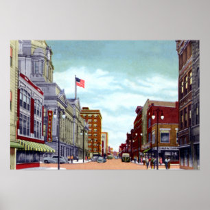 Fort Wayne Indiana Calhoun Street Poster
