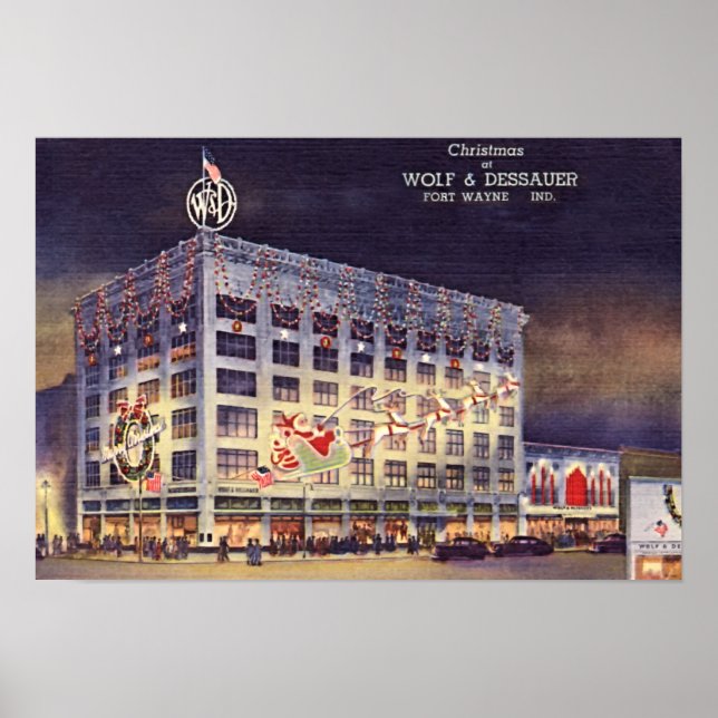 Fort Wayne Indiana Department Store vid jul Poster (Framsidan)