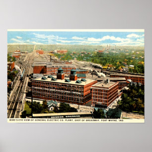 Fort Wayne Indiana elektrisk växt 1930 Poster