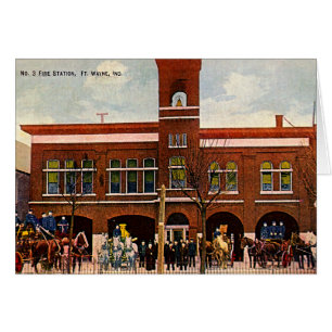 Fort Wayne, Indiana Fire Station 2 1915 Hälsningskort