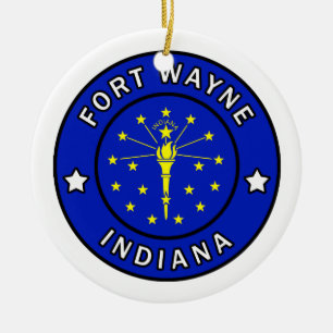 Fort Wayne Indiana Julgransprydnad Keramik