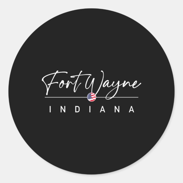 Fort Wayne Indiana Runt Klistermärke (Framsida)