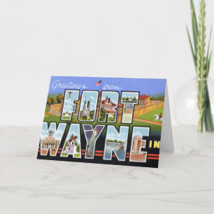 Fort Wayne Indiana stora brevhälsningar Kort