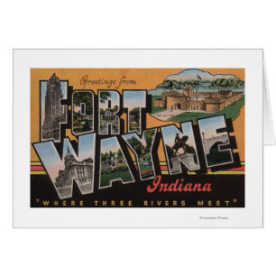 Fort Wayne Indiana - stora brevplatser Hälsningskort