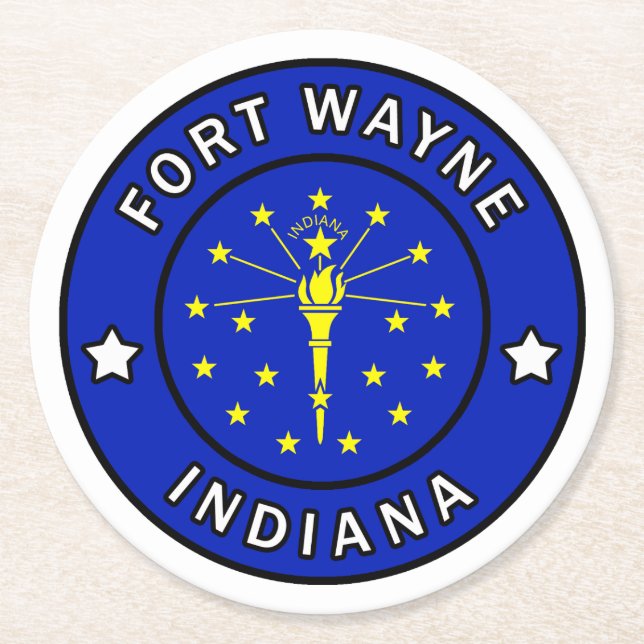 Fort Wayne Indiana Underlägg Papper Rund (Framsidan)