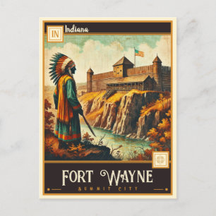 Fort Wayne, Indiana VINTAGE Vykort
