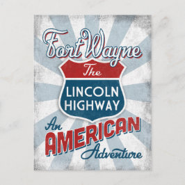 Fort Wayne Lincoln Highway Vintage America Indiana Vykort