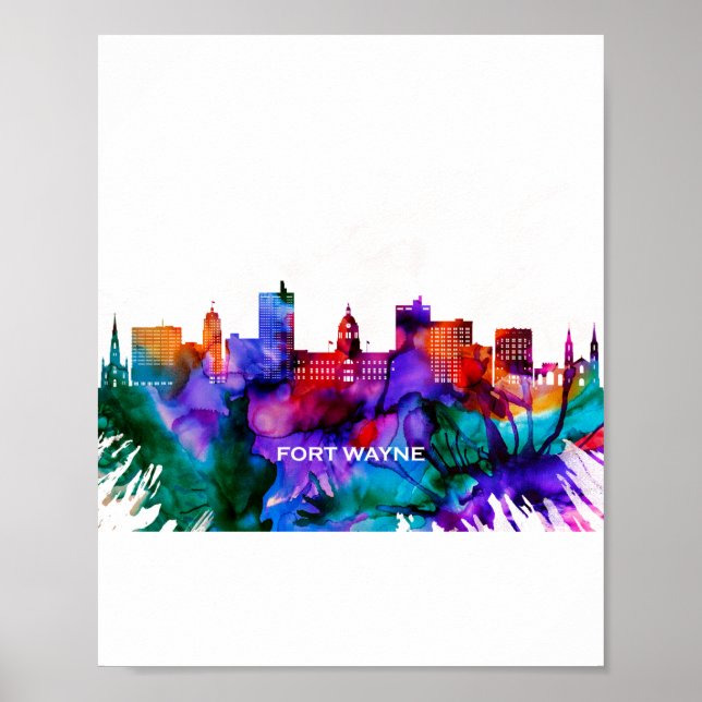 Fort Wayne Skyline Poster (Framsidan)
