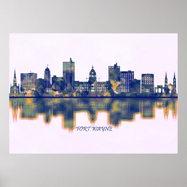 Fort Wayne Skyline Poster (Framsidan)