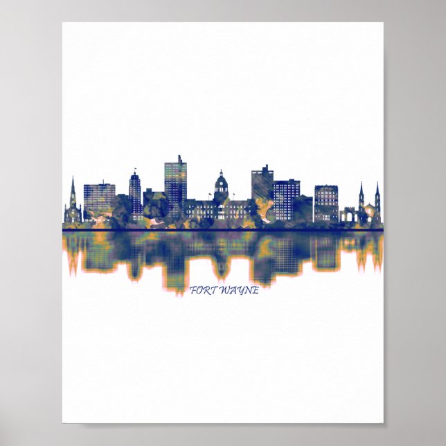 Fort Wayne Skyline Poster (Framsidan)