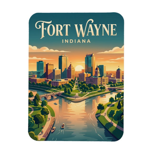 Fort Wayne USA Magnet (Vertikal)