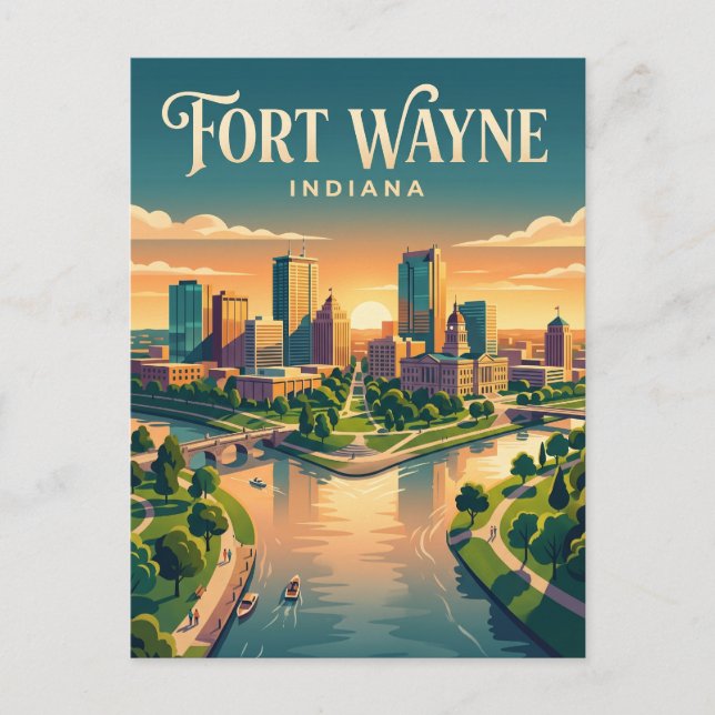 Fort Wayne USA Vykort (Framsida)