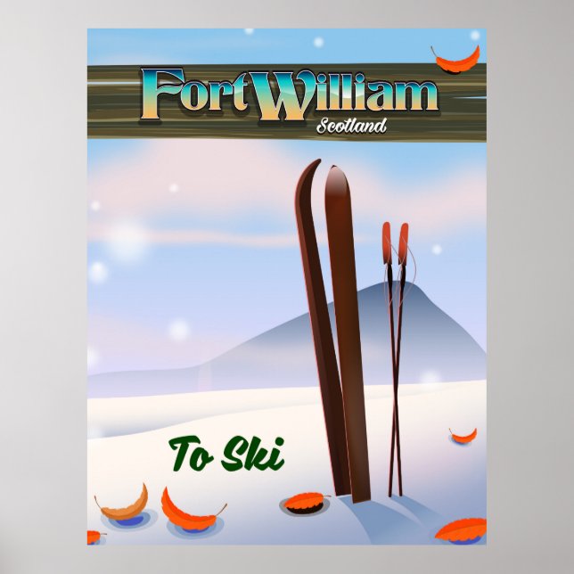 Fort William Scotland ski. Poster (Framsidan)