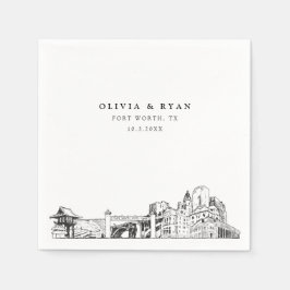 Fort Worth Bröllop Papper Cocktail Napkin Pappersservett