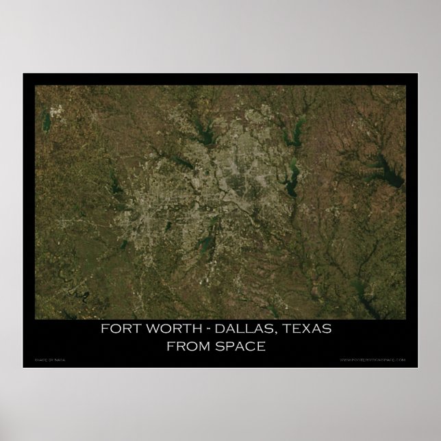 Fort Worth - Dallas, Texas från rymden Poster (Framsidan)