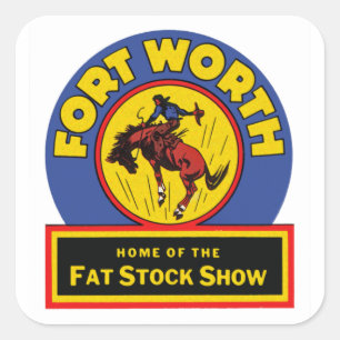 Fort Worth fet lagrarShow Fyrkantigt Klistermärke