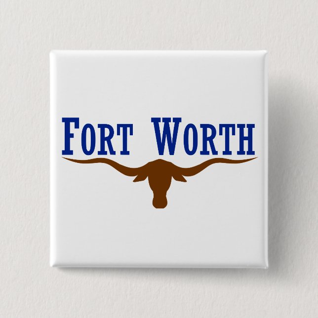 Fort Worth Flagga Knapp (Framsida)