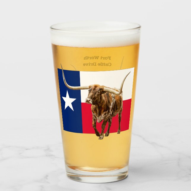 Fort Worth Longhorn, Bieresglas Glaskopp (Framsida fylld)