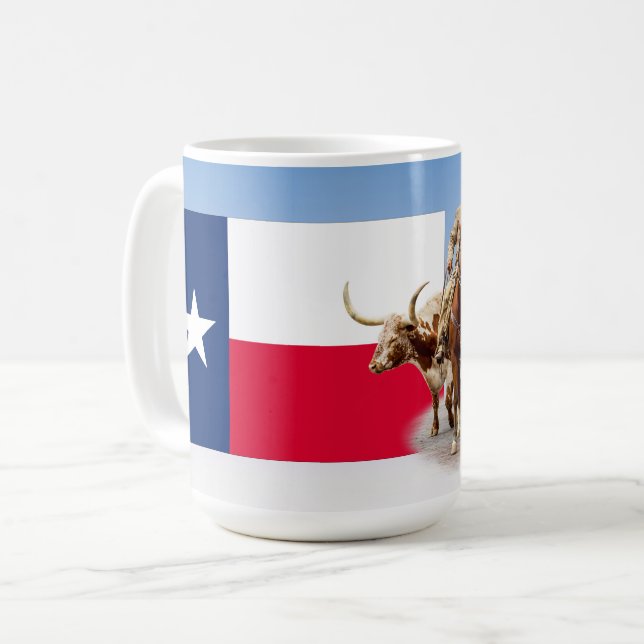 Fort Worth Nötkreatur, Texas Flagga, Mugg (Framsida vänster)