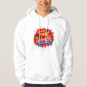 Fort Worth nyare gatukonst stänk design Hoodie