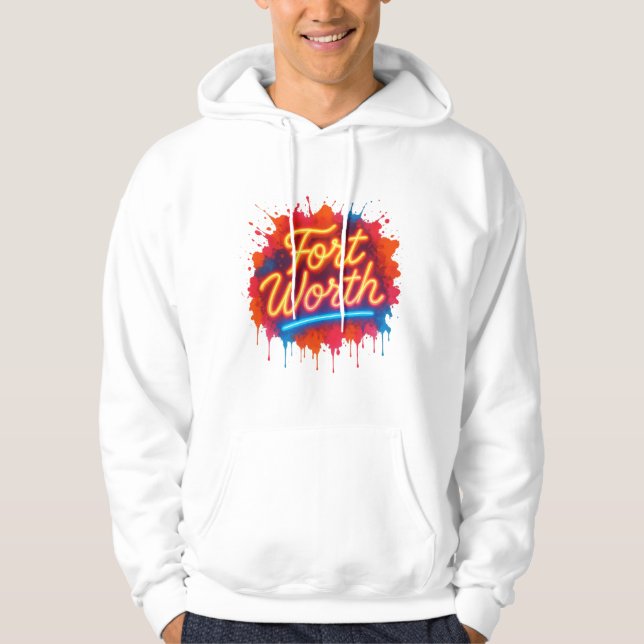 Fort Worth nyare gatukonst stänk design Hoodie (Framsida)