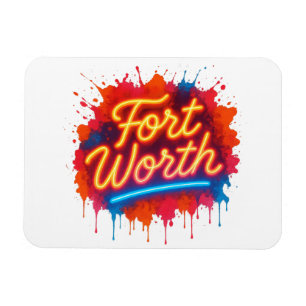 Fort Worth nyare gatukonst stänk design Magnet