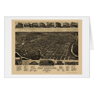 Fort Worth panorama- karta för TX - 1886 Hälsningskort