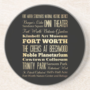 Fort Worth stad av Texas statlig typografikonst Underlägg Sandsten
