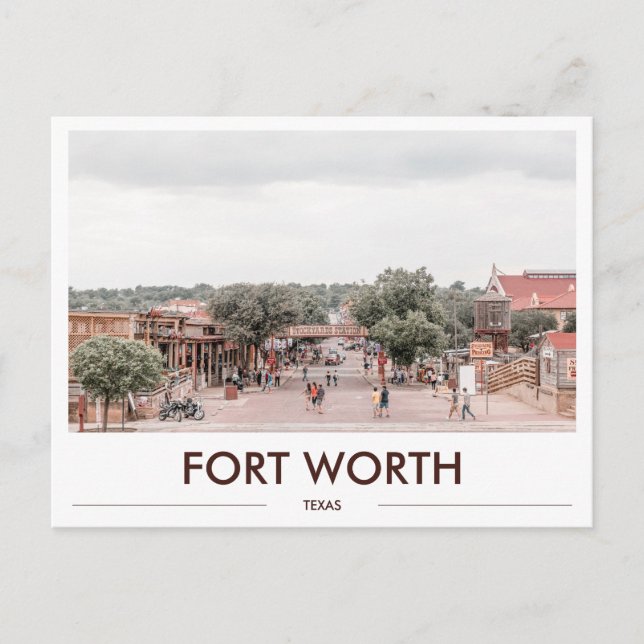 Fort Worth Stockyards Texas Present Foto Vykort (Framsida)