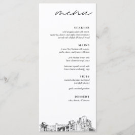 Fort Worth Texas Bröllop Dinner Menu Meny