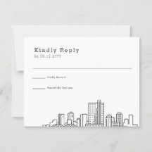 Fort Worth, Texas Bröllop | Stylized Skyline OSA