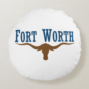 Fort Worth (Texas) City flagga Rund Kudde